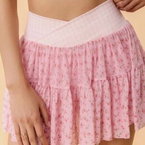 BLOGILATES Ballerina Skort - pink Floral medium nwt
